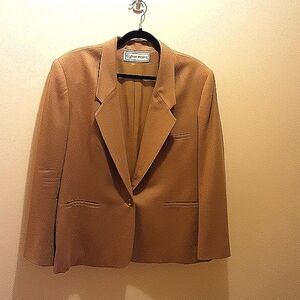 EVAN PICONE Tan Wool Blazer Size: 18